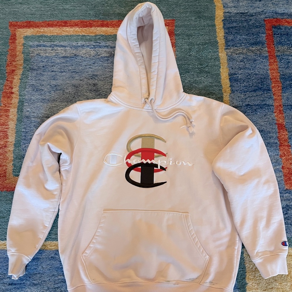 Supreme x Champion pale pink hoodie. Used condition. Size M.